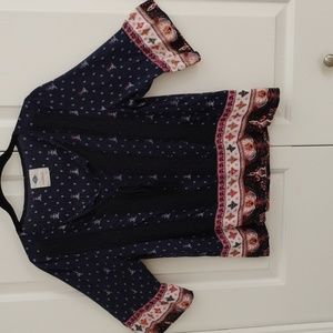 Navy Floral Women's Top